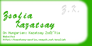 zsofia kazatsay business card